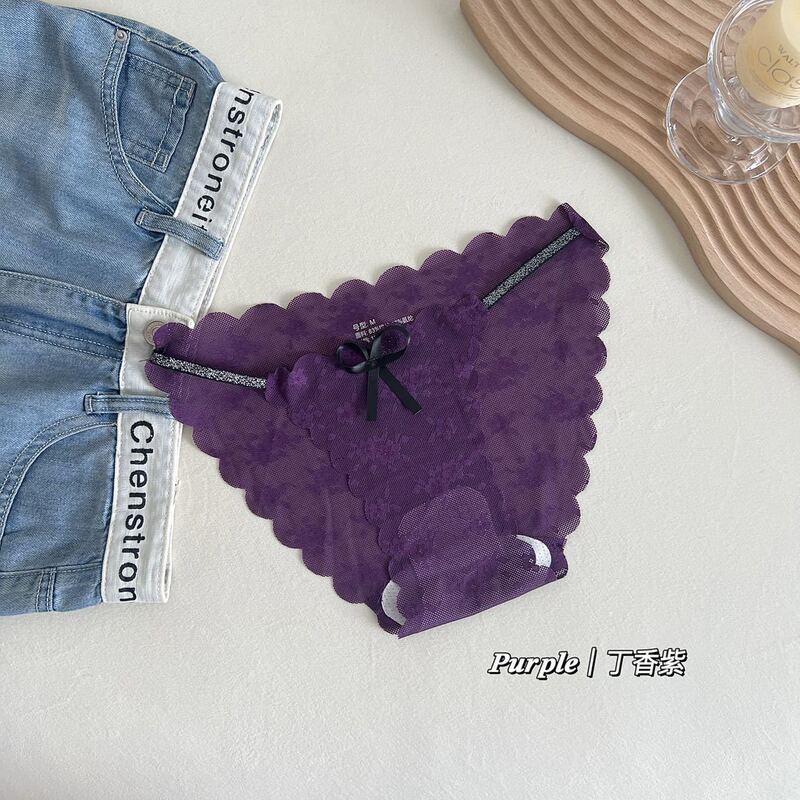 Girl's Sensual Lace Panties Low Waist Pure Desire Hollow Out Triangle Briefs Women's Pure Cotton Crotch 2025 New Model Girl's Sensual Lace Panties Low Waist Pure Desire Hollow Out Triangle Briefs Women's Pure Cotton Crotch 2025 New Model