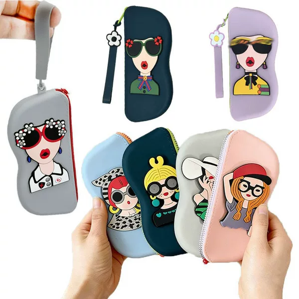 Cross-Border Hot Selling Silicone Glasses Bag Portable Sunglasses Storage Bag Sunglasses Storage Box DIY Glasses Silicone Bag