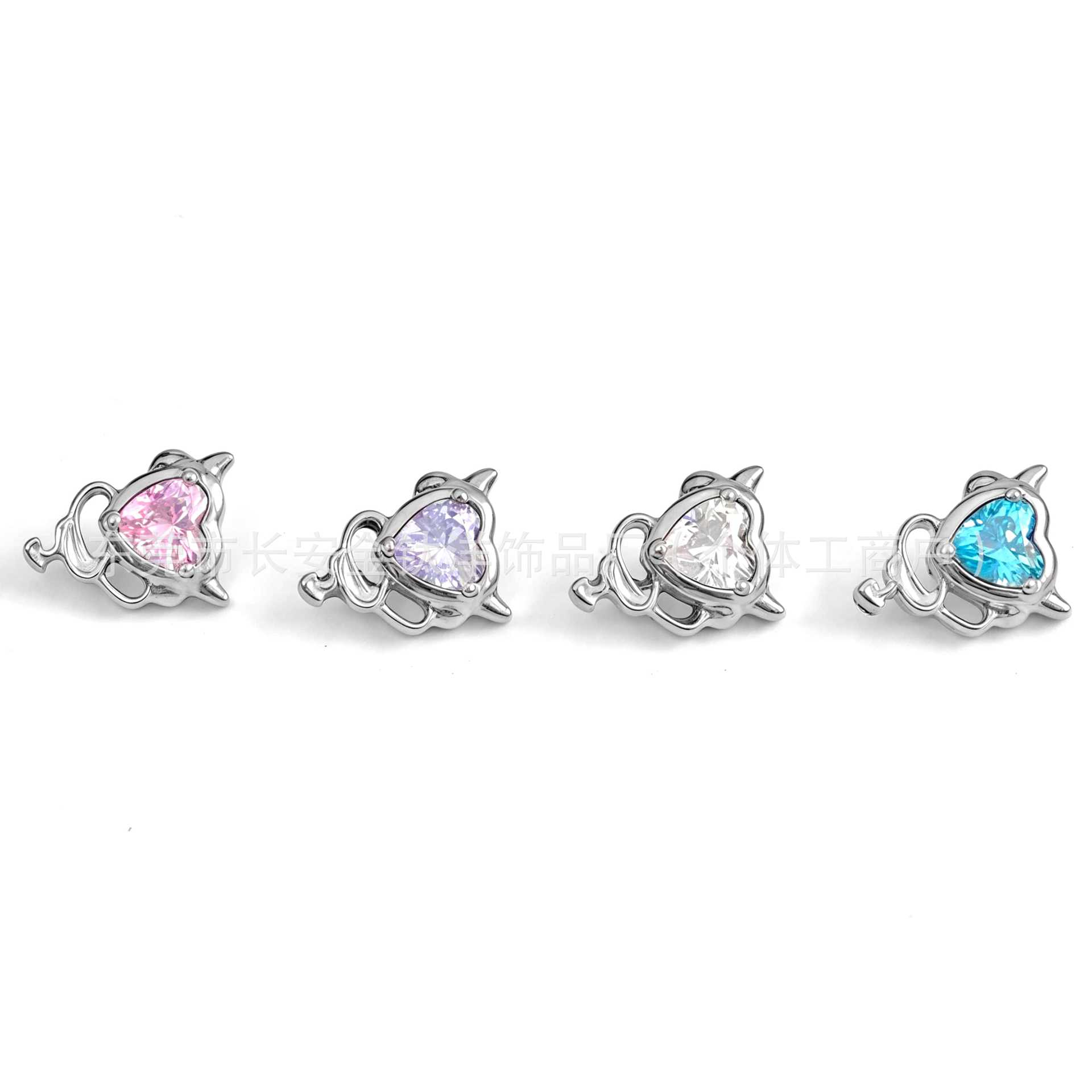 F136 Titanium Internal Thread Heart Devil Earrings Lip Nails Nose Nails Ear Bone Nails G23 Titanium Alloy Body Piercing Jewelry detail image 8