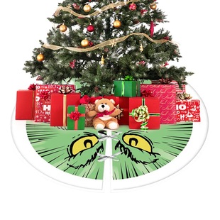 Christmas holiday decorations cartoon printing cute pattern 90cm doll tree skirt Christmas tree bottom apron dress up