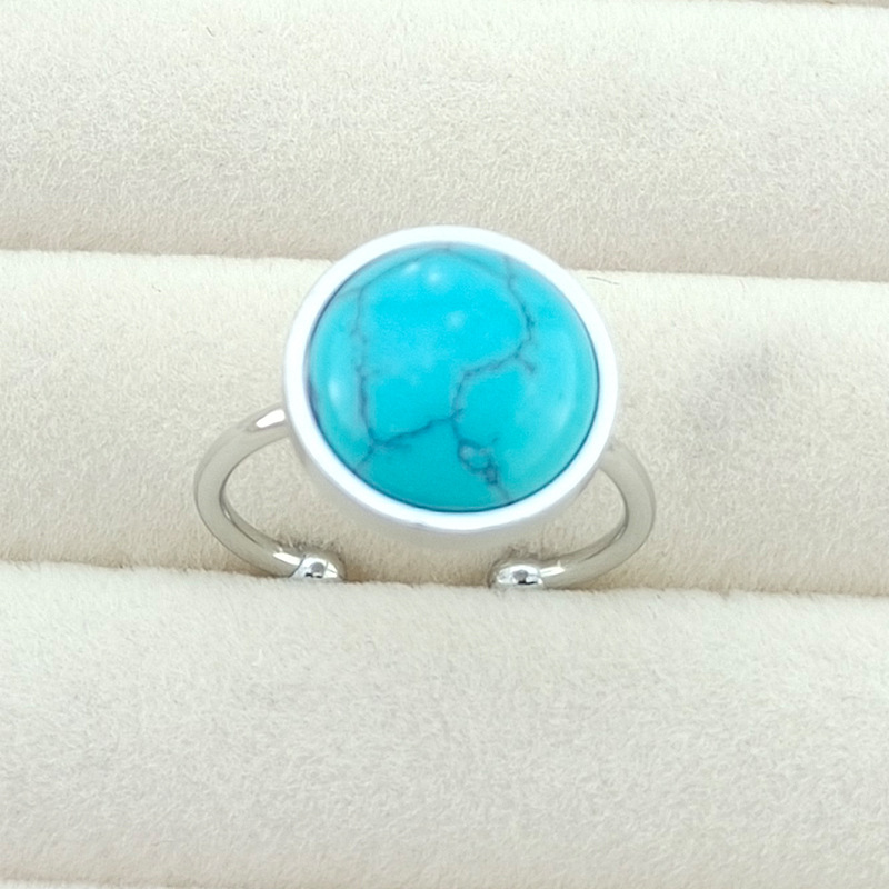 Polishing, Plating Design Vintage Style Geometric Color Block Titanium Steel Polishing Plating Open Rings