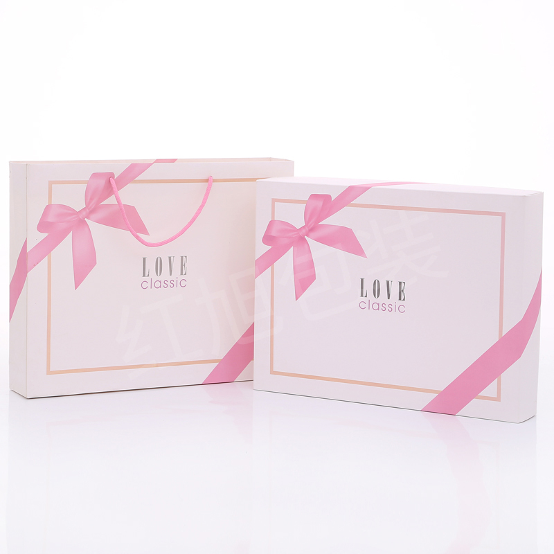 Toallas de baño de tres piezas caja de embalaje vacía caja de regalo de boda caja de regalo portátil de ventana abierta