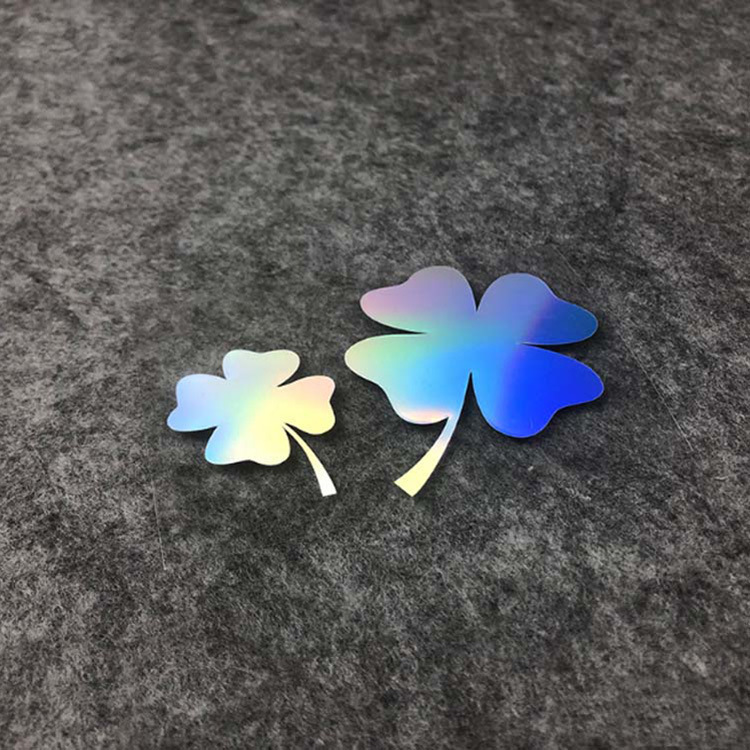 Colorful Laser Cute Lucky Four-leaf Clover Car Sticker Small Scratch Defect Shades Waterproof Sunscreen Electric Car