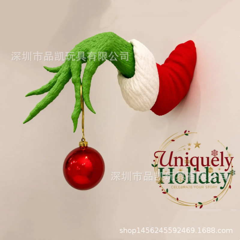 Cross-border hot sale Christmas Monster plush toy Grinch green fur monster Grinch Cartoon Doll Christmas decoration