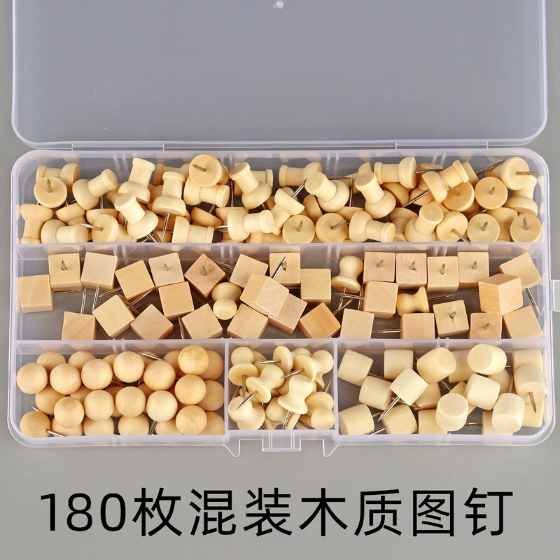 Оригинальная деревянная канцелярская кнопка в штучной упаковке Деревянная канцелярская табличка детский сад доска объявлений цветная булавка гвоздь