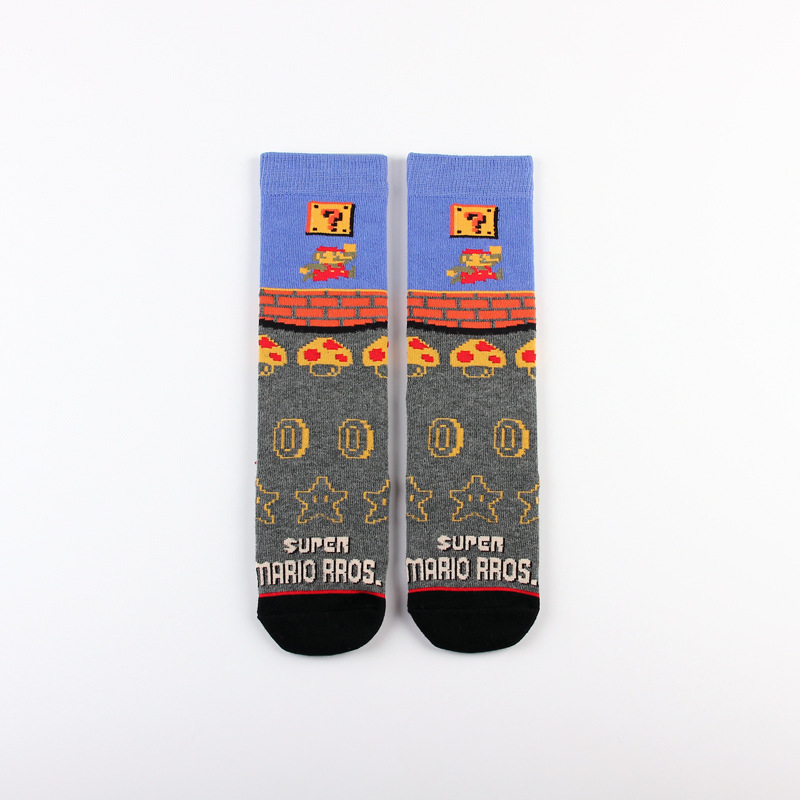Dibujos animados juego de dibujos animados Mario Mary casual deportes jacquard pareja de algodón de mujer calcetines de media pantorrilla calcetines de moda de hombre medias