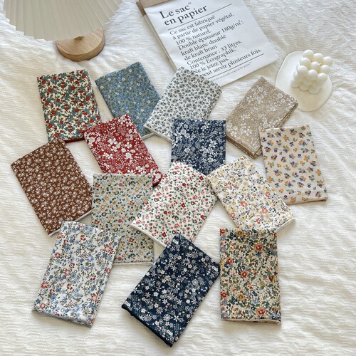Casual floral chiffon scarf headband professional neck guard literary woman decoration collar scarf spring and autumn cotton linen small square scarf trendy