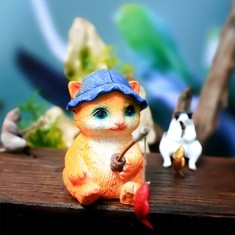 Paisajismo de peceras lindo acuario de pesca de panda colgante decoración de micro paisaje