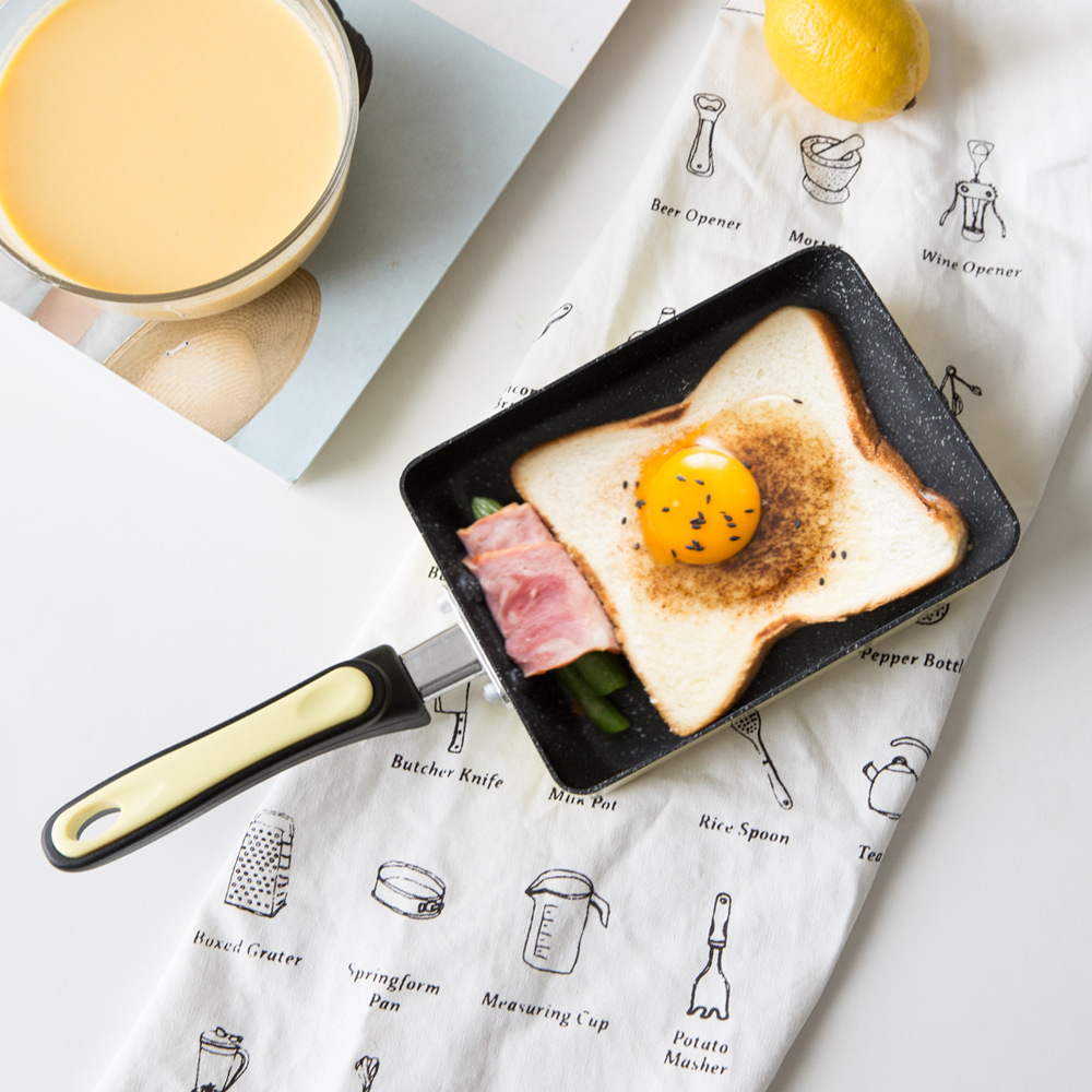 BG54 Tamagoyaki non-stick thick egg-yaki flat-bottomed small frying pan medical stone mini rectangular omelette pan