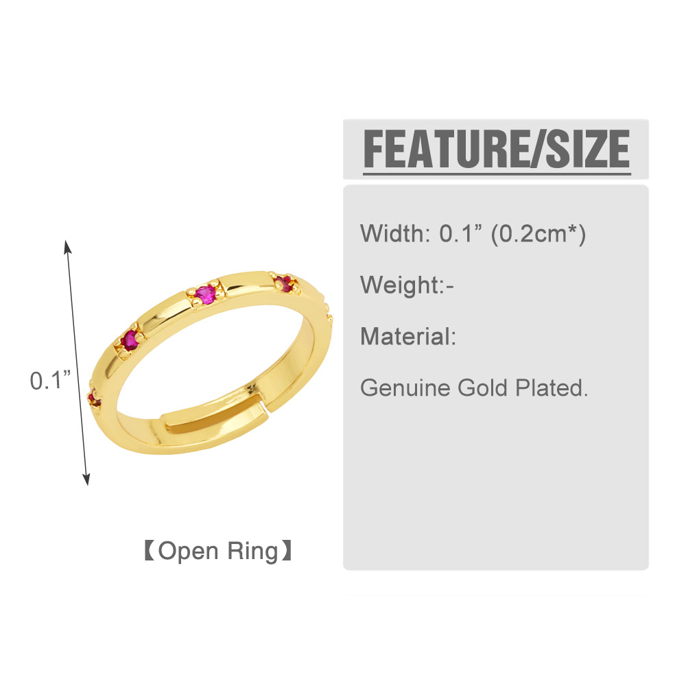 Bague En Cuivre D&#39;index De Zircon Géométrique Irrégulier De Mode display picture 1