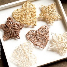 藤球爱心ZAKKA拍照道具幼儿园手工挂饰DIY小饰品田园乡村风格天然