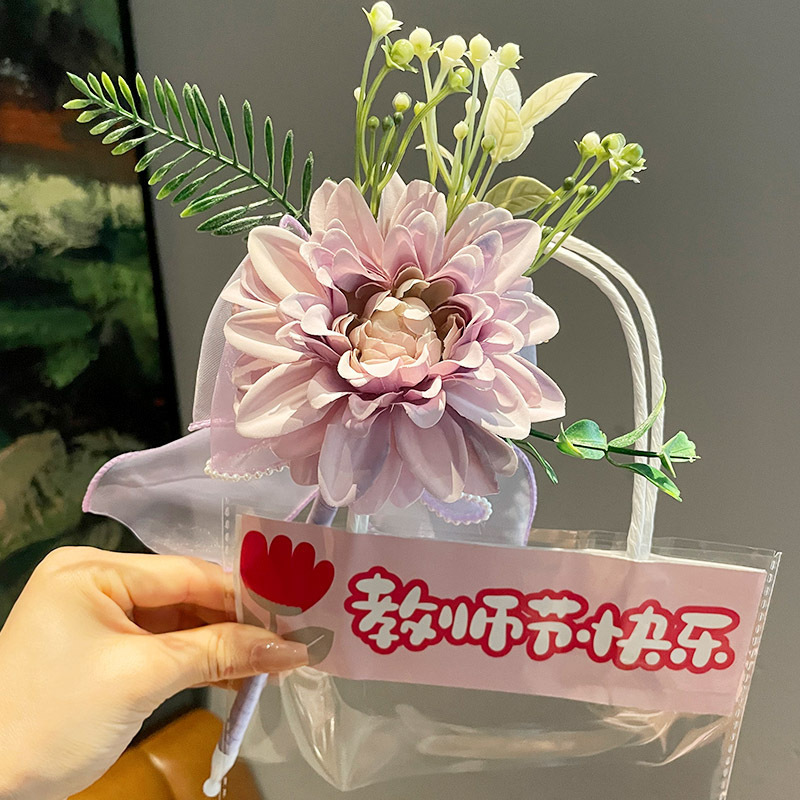 教师节送女老师实用礼物圆珠笔高档花束礼物高颜值玫瑰花签字笔|undefined