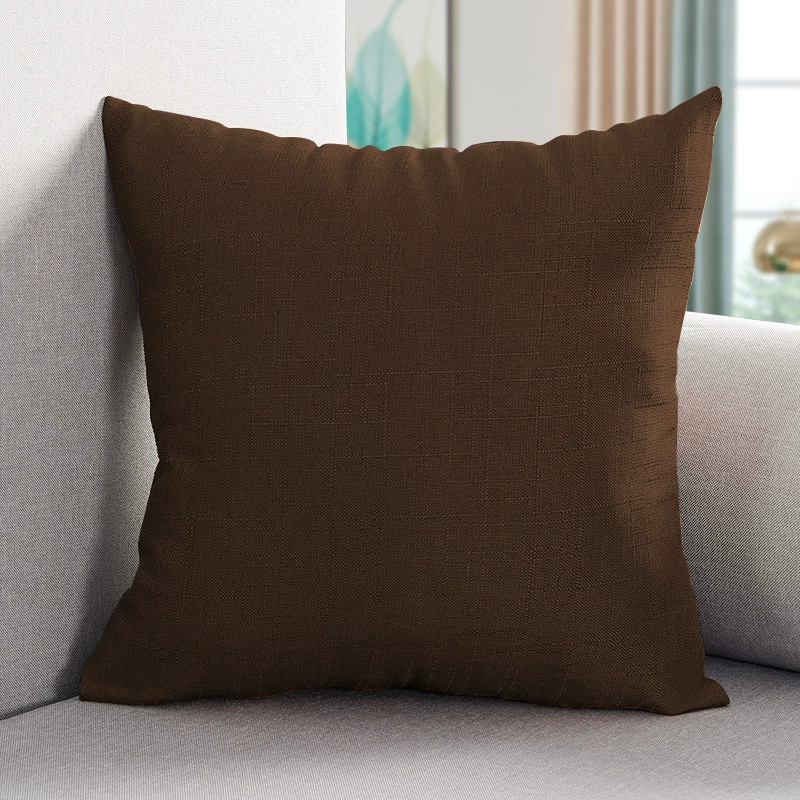 Pillow, big square sofa, cotton and linen, increased thickness