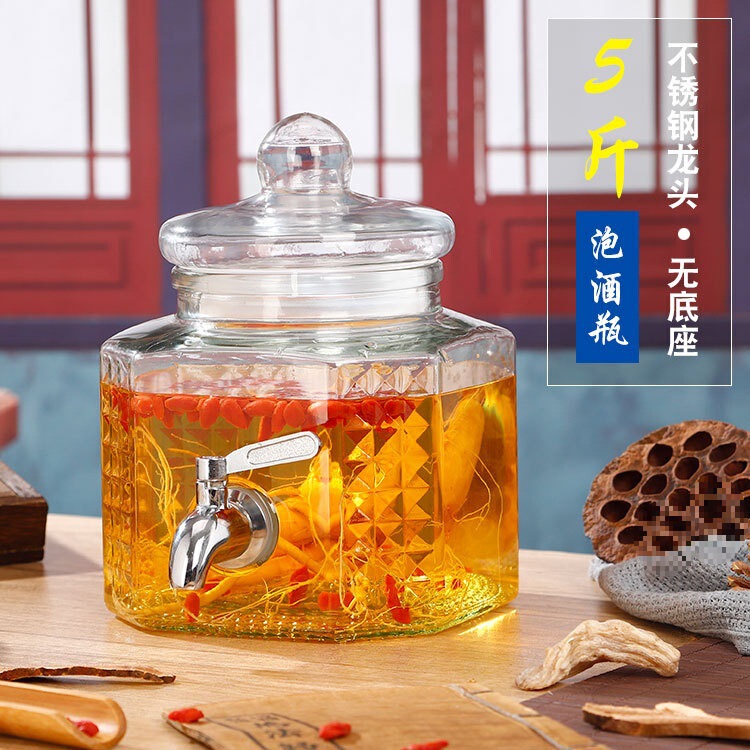 ワインガラスボトル肥厚密封瓶蛇口付き 2.5kg ワインボトル家庭用大型瓶ガラス醸造容器|undefined