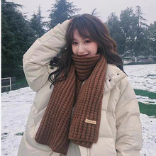 百搭韩版针织毛线红色围巾女2025新款冬季高级感新年礼物情侣围脖