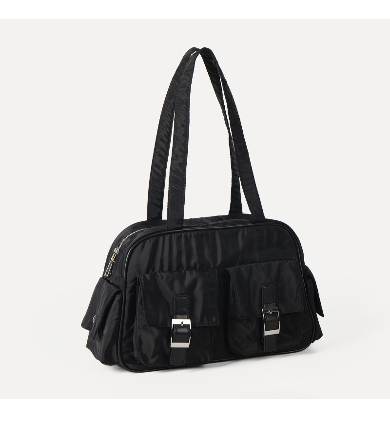 Women's Nylon Multi Pocket Shoulder Bag For College Students_voghion.com
