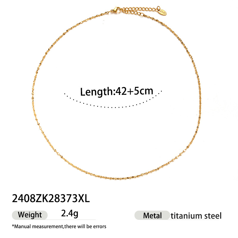 Taena collar de acero de titanio europeo y americano apilado con sentido de alta gama moda para mujer cadena de clavícula minimalista joyería explosiva transfronteriza al por mayor