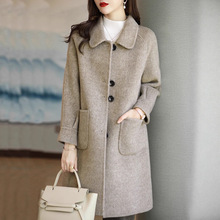 翻领中长款毛呢外套女2025冬季大码胖mm宽松巨显瘦超好看呢子大衣