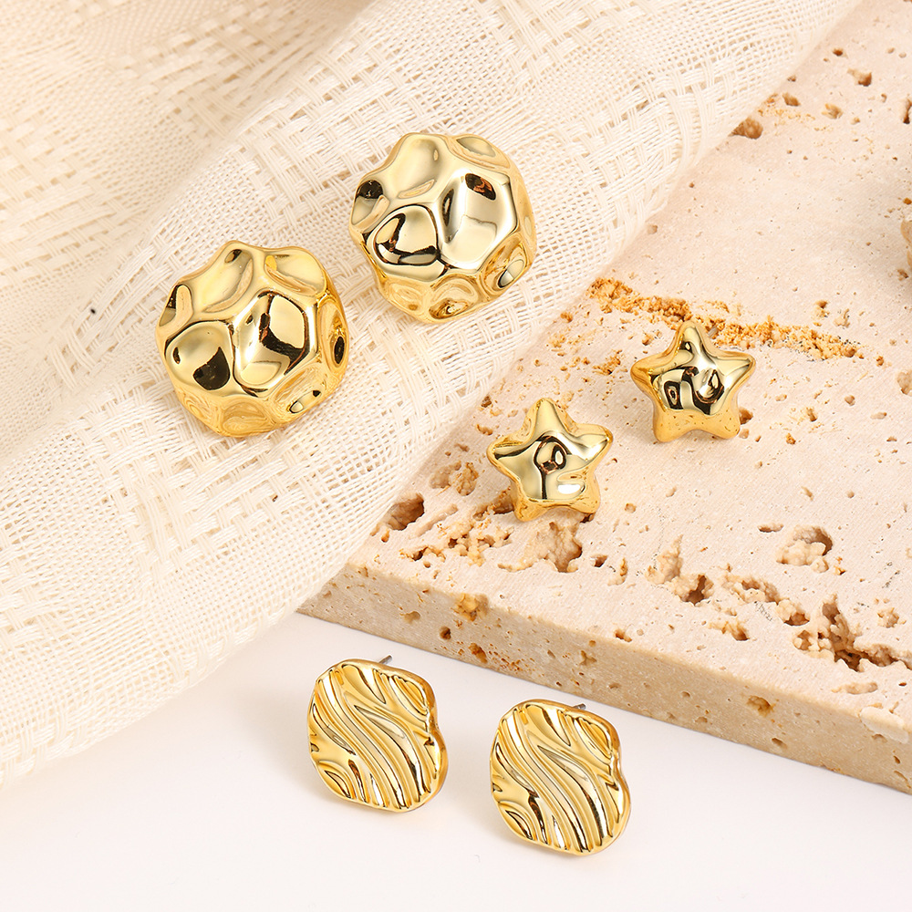 16g Weight Steel needle Ear Needle Material Ear Studs Classification 1 Set Quantity Daily Occasion CCB Material Geometric, Heart Shape Pattern All Seasons Season Women's Gender Plating Design Simple Style Style 1 Set Simple Style Geometric Heart Shape Plating CCB Ear Studs 15