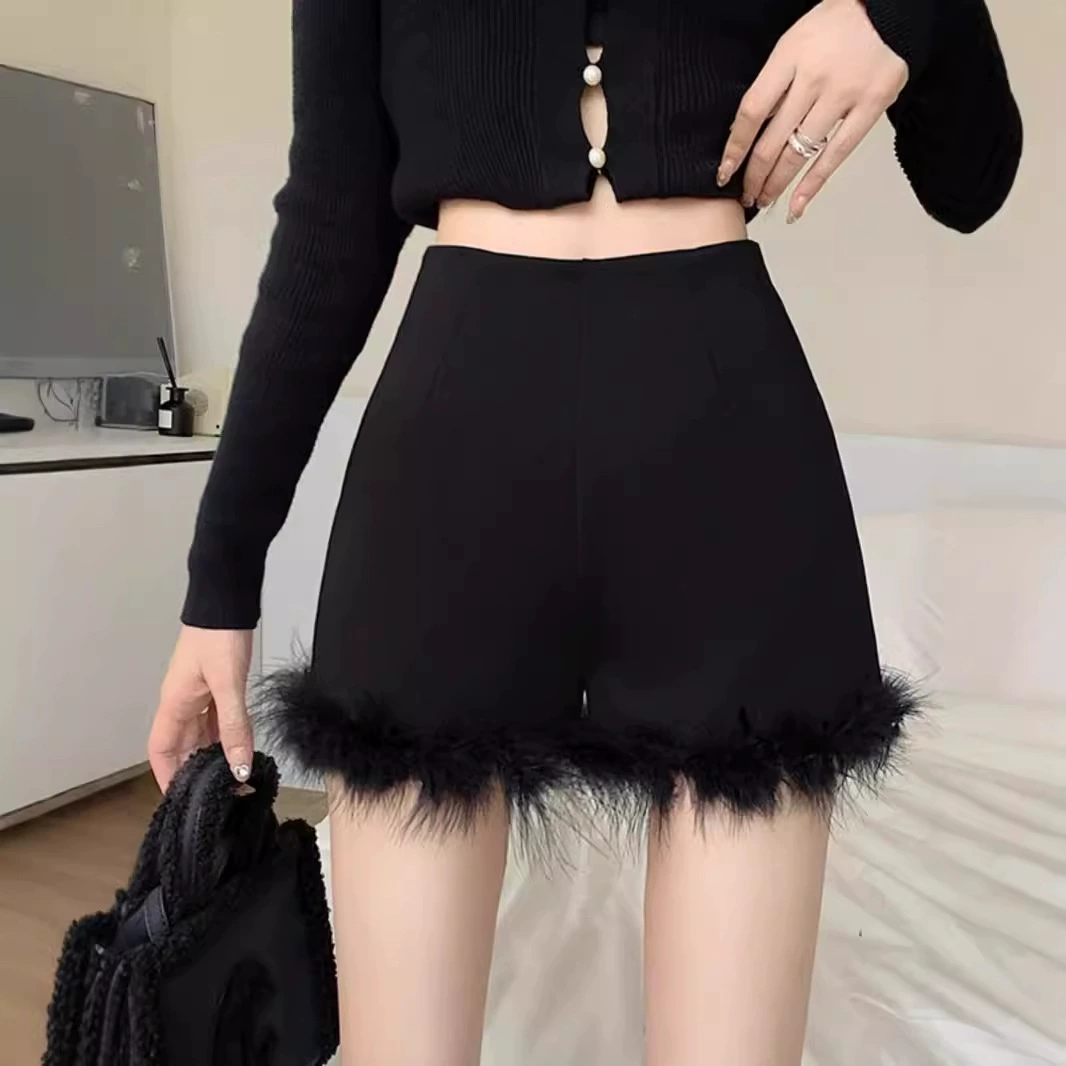 Сексуальные шорты, осенние облегающие брюки, высокая талия, slim fit