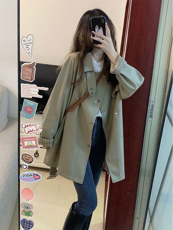超好看2025小个子韩系风衣春秋季新款外套高级感中长款女装推荐|undefined