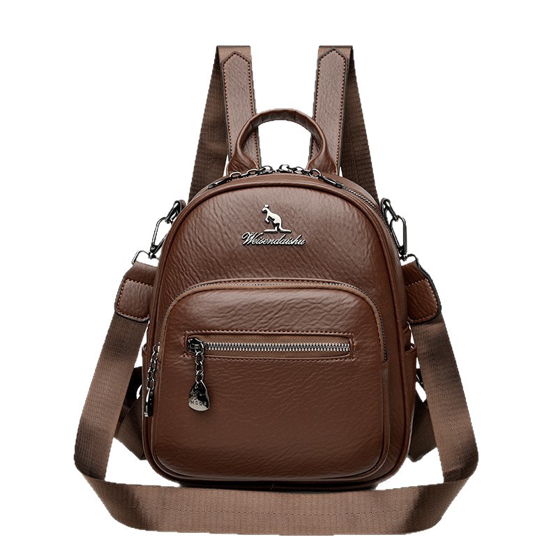 Mochila de alta textura para mujeres nueva moda transfronteriza multicolor mochila de cuero suave multifuncional mochila de viaje