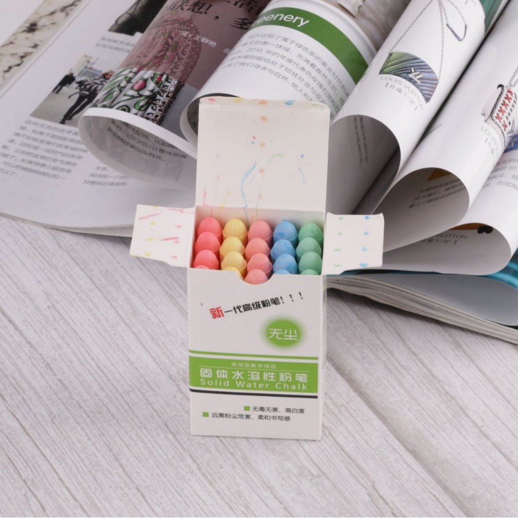 Factory Supply Teaching White Colorful Children's Writing Water-Soluble 20 Piece Set Chalk Wholesale
