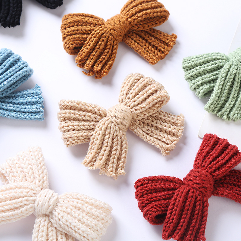 Autumn And Winter New Children's Headwear 10.5*7cm Girls Wool Bow Hairpin display picture 3