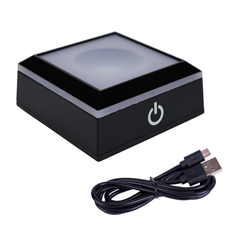 Nuevo cristal 3D 558 cubo 80 bola de cristal de detección táctil colorido Luz Blanca Seis métodos de flash de doble capa de soporte de la lámpara cuadrada