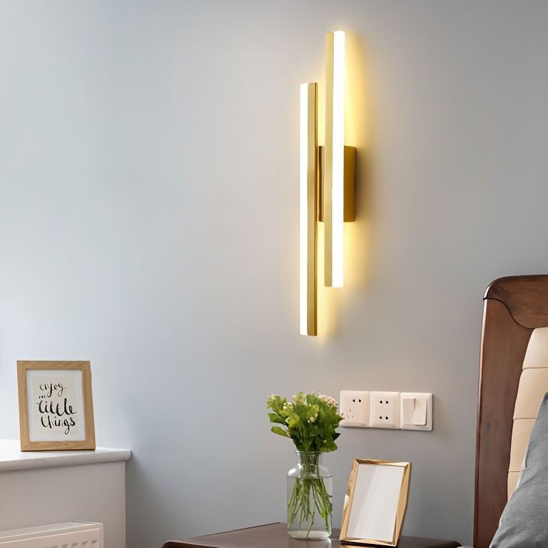 Red moderna simple nuevo estilo lámpara de pared de habitación cama principal lámpara de pared simple lámpara de pared acrílica lámpara larga sin