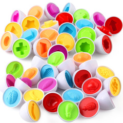 Early education stacking toys color recognition smart eggs simulation eggs set of 12, digital fruit and vegetable shaped twist eggs