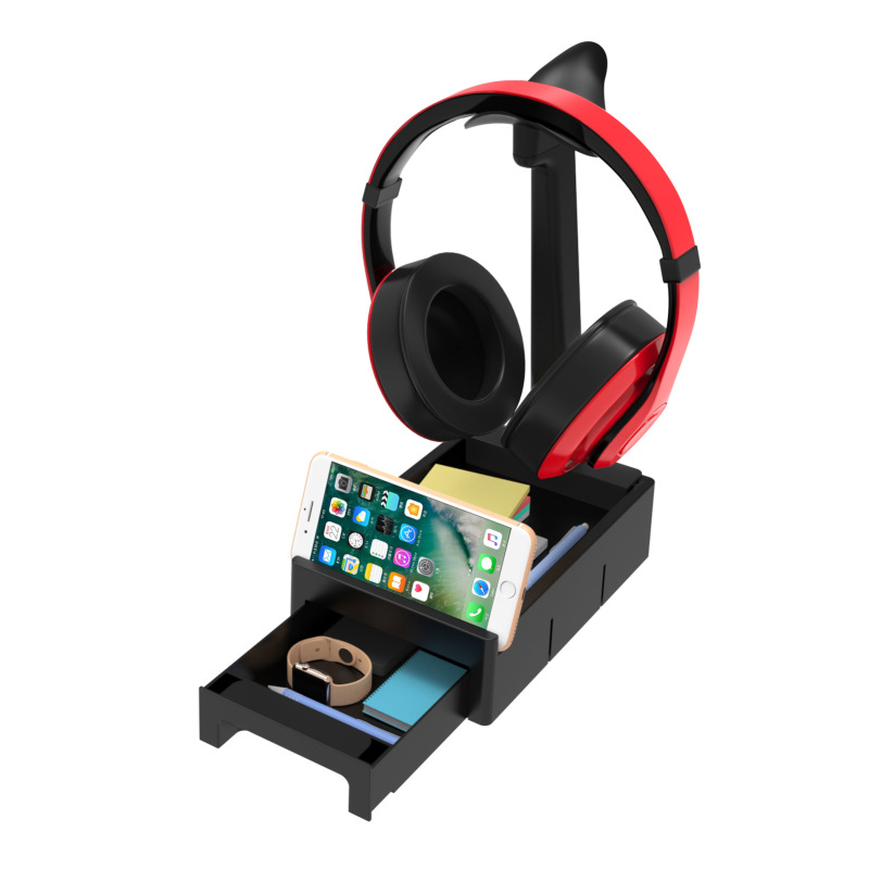 Cross-Border Headset Stand Headset Hanger with Drawer Storage Box Notebook Vertical Stand