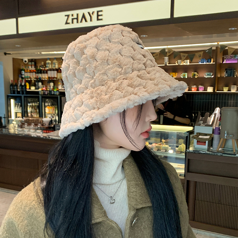 Varm fiskehatt för damer höst och vinter bucket hat stil_voghion.com