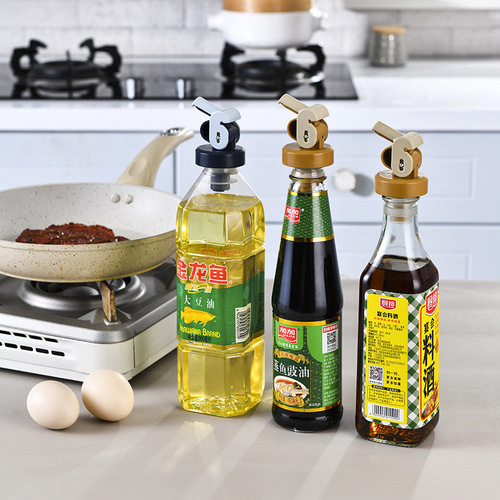 Oil pot nozzle automatic gravity opening and closing device for oil pouring in kitchen oil leakage prevention nozzle stopper