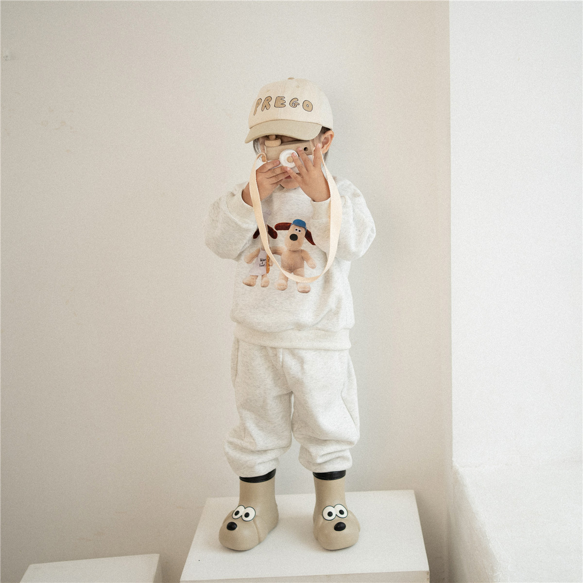 Kinder 2023 Neue Herbst Jungen und Mädchen Koreanische Freizeit Hund Pullover Zwei Stück Baby Set_voghion.com