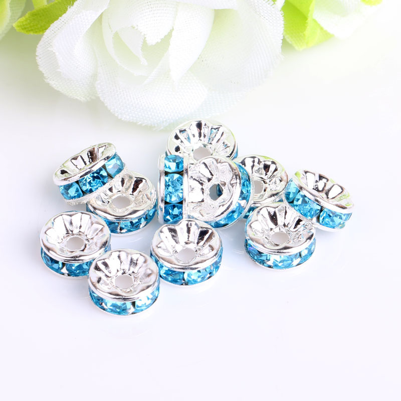 100 PCS/Package Diameter 10mm Diameter 6 Mm Diameter 8mm Metal Rhinestones Round Polished Spacer Bars display picture 16