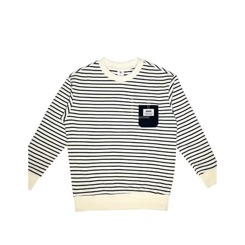 Sweat à capuche rayé pour homme style décontracté automne hiver_voghion.com