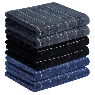 Cross-border kitchen square towel soft absorbent lint washing towel Amazon hot sale 32 square dark towel