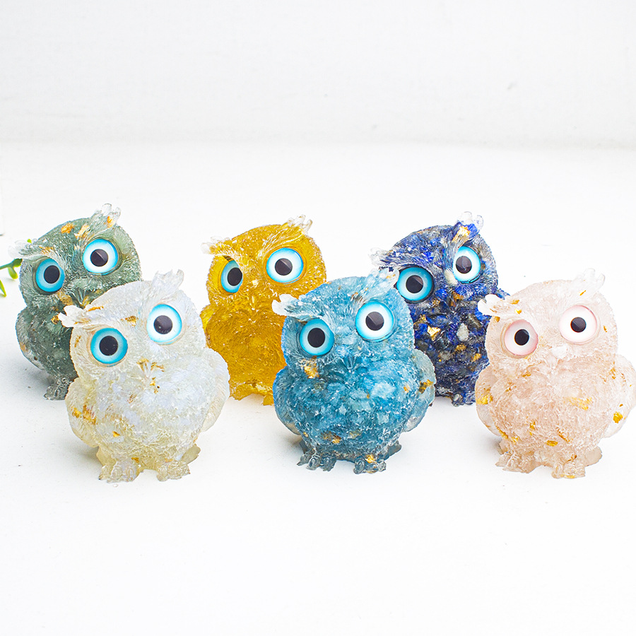 Cute Simple Style Owl Gem Crystal Agate Ornaments Artificial Decorations display picture 3