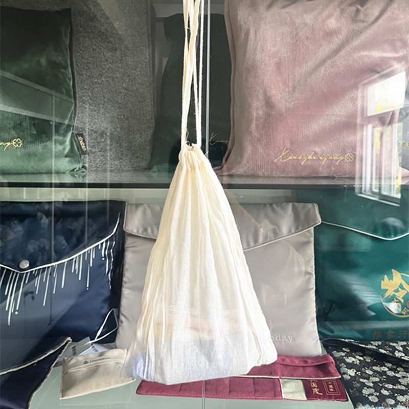 新款别样面纱束口袋精致品质化妆品环保礼品棉布亚麻帆布抽绳袋子