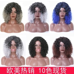 国境を越えた欧米のかつらの女性の頭のカバーの小さい巻きのカラーのグラデーションの中で長い頭のカバーのネジの巻きの化繊の頭のカバーの卸売り