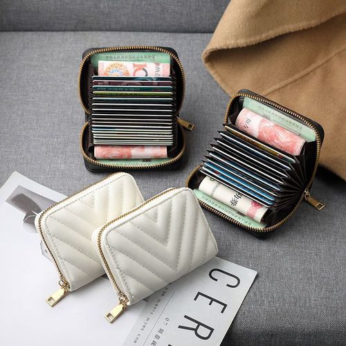 New card holder, accordion, multiple card slots, simple female high-end internet celebrity, compact high-end card holder and coin purse all in one