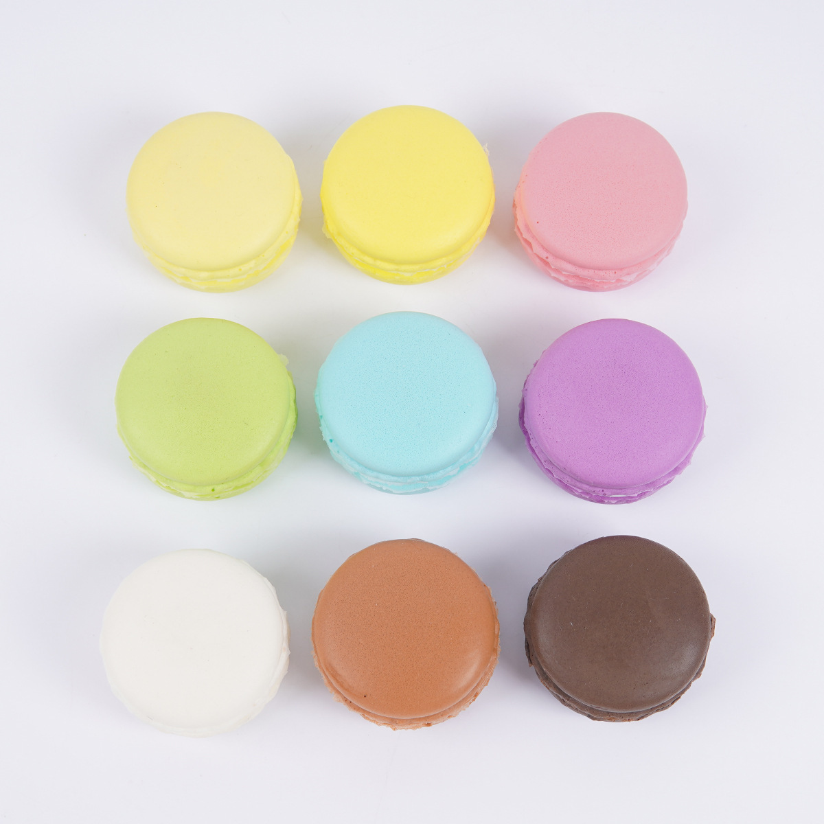 4cm simulación macarron pastel de galletas sándwich tienda de postres accesorios decorativos Pu suave simulación pan amasado música