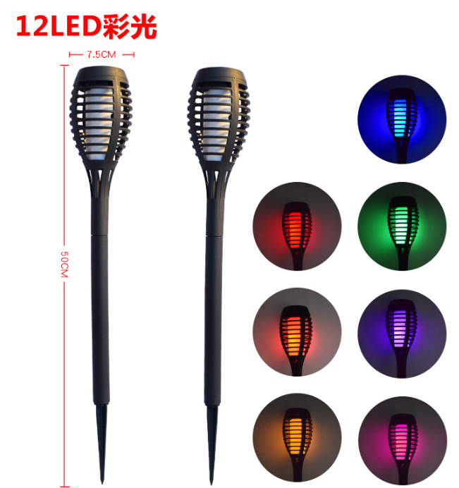 Amazon directa llama solar 12 antorchas LED decoración de jardín solar en stock