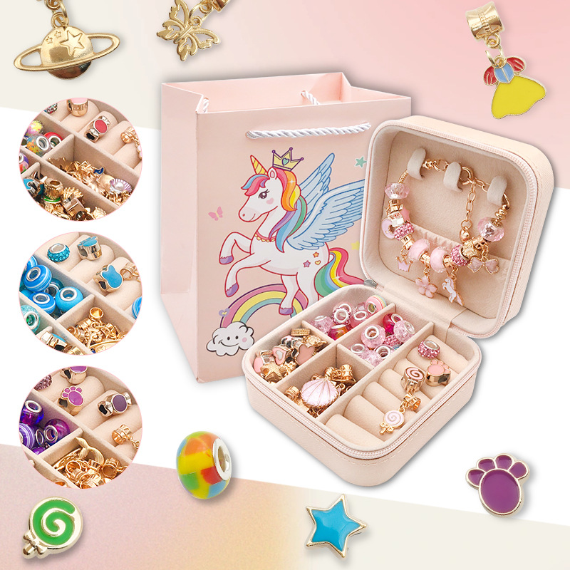 66 unidades de pulsera los niños DIY cristal hecho a mano perlas sueltas regalo vacaciones accesorios la joyería traje al por mayor