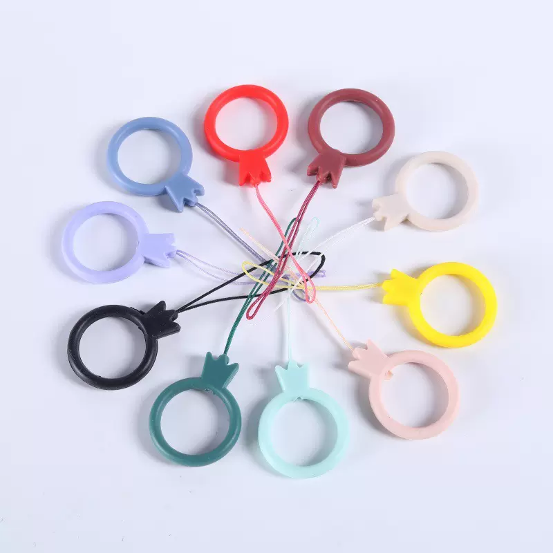 卡通硅胶挂绳 指环硅胶圈配件 手机U盘绳 可爱风扇硅胶手机挂绳