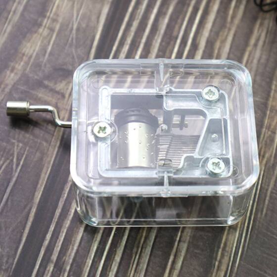 Acrylic music box hand-cranked transparent music box student creative gift children birthday gift DIY toy