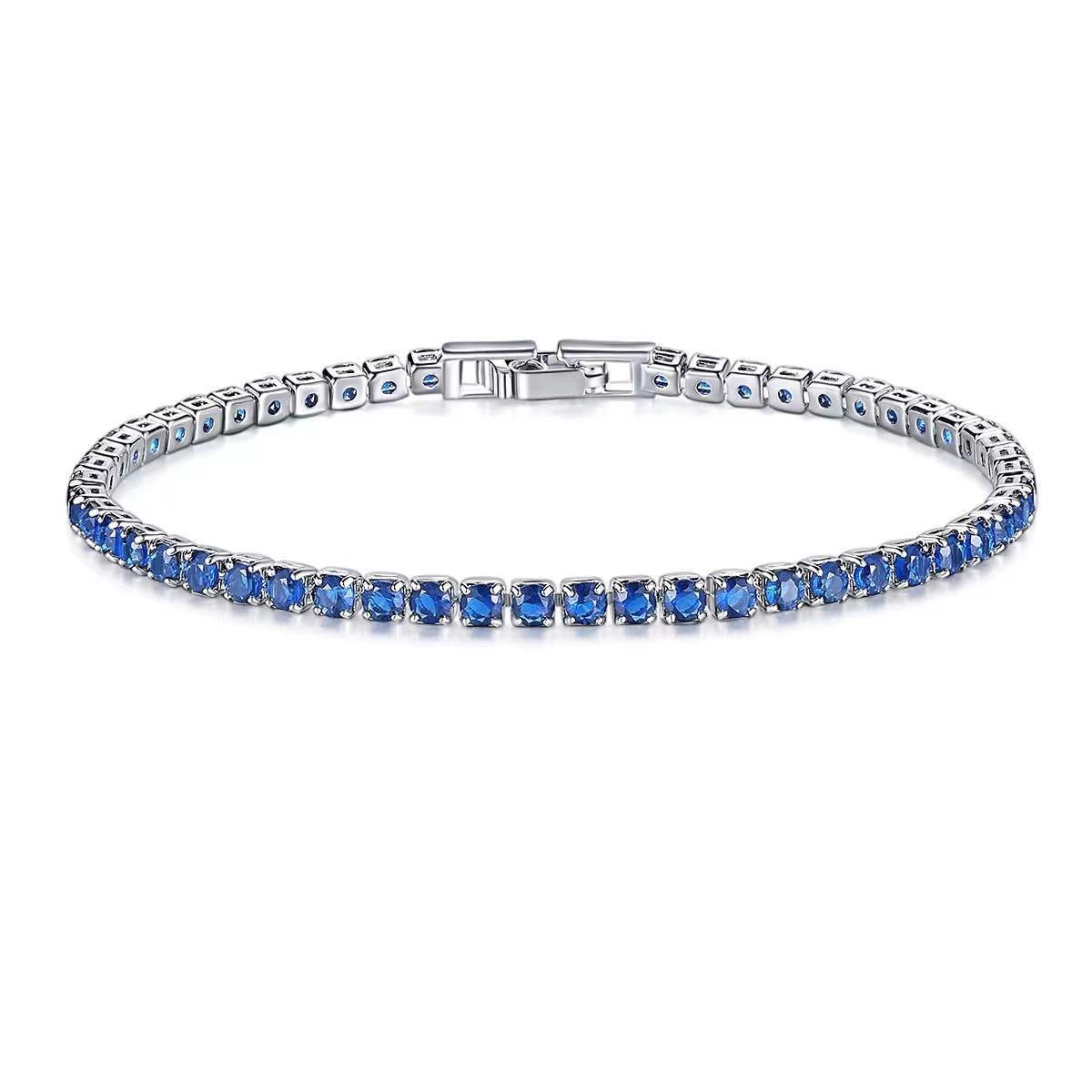 Round Pattern Shiny Round Copper Inlay Zircon Tennis Bracelet