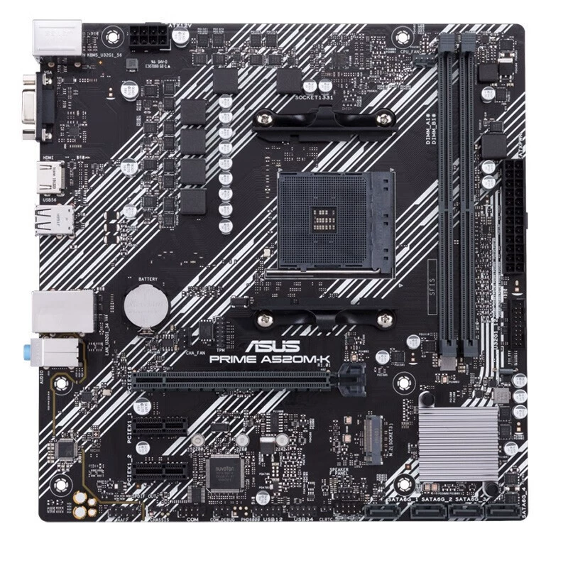 Компьютерная станция ASUS A520M-K настольный компьютер для игр офисная материнская плата принцесса с поддержкой AMD 5500AM4 интерфейс CPU