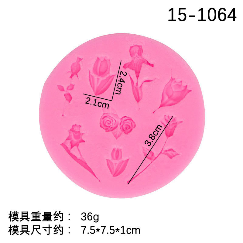 Mini Rosa tulipán multi-estilo flor fondant molde de silicona pastel de chocolate molde de arcilla DIY para hornear